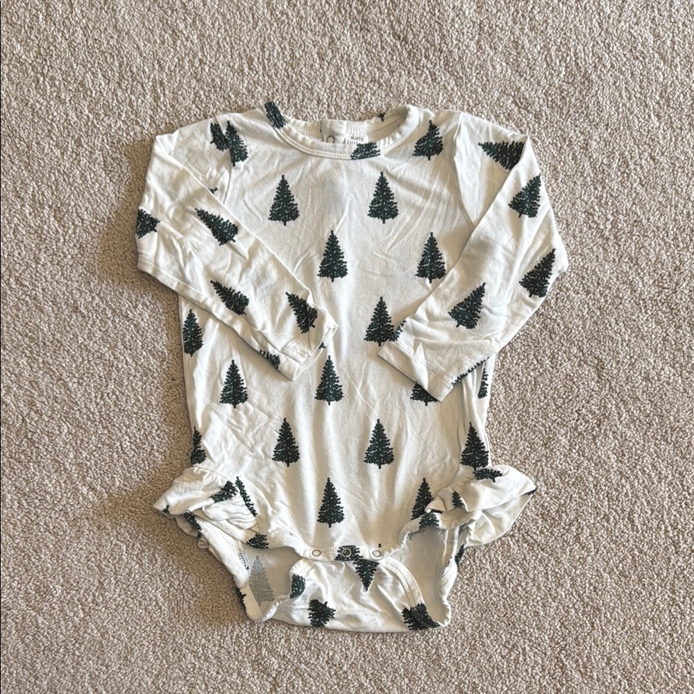 Kate Quinn Cream and Green Tree Print Bodysuit